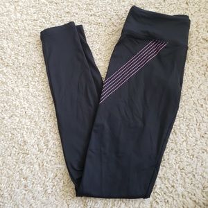 BLACK AND PURPLE FOREVER 21 WORKOUT PANTS